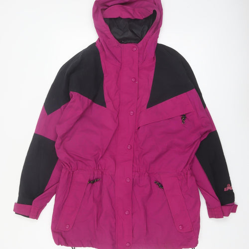 Eastern Mountain Sports Women's Pink Black Hooded Anorak Jacket Size S