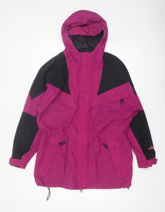 Eastern Mountain Sports Women's Pink Black Hooded Anorak Jacket Size S