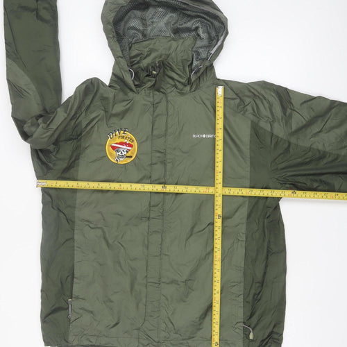 Black Diamond Men's Green Hooded Waterproof Rain Jacket Size M