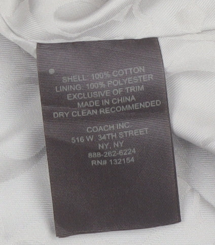 Coach Womens Blue Cotton Mid-Length Trench Coat L
