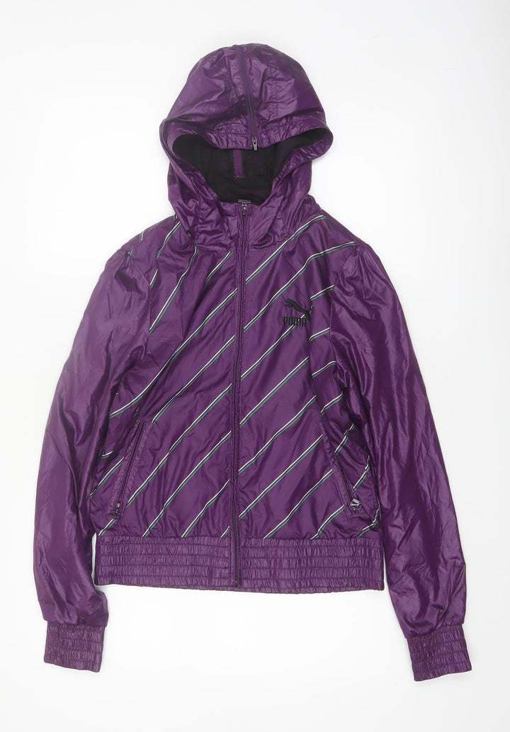 Puma Women's Purple Hooded Windbreaker Jacket Size 12