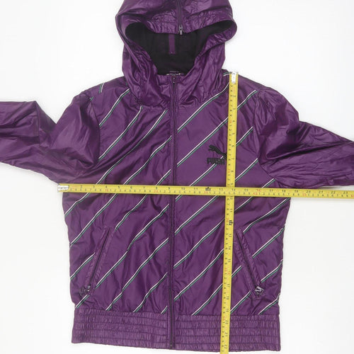 Puma Women's Purple Hooded Windbreaker Jacket Size 12