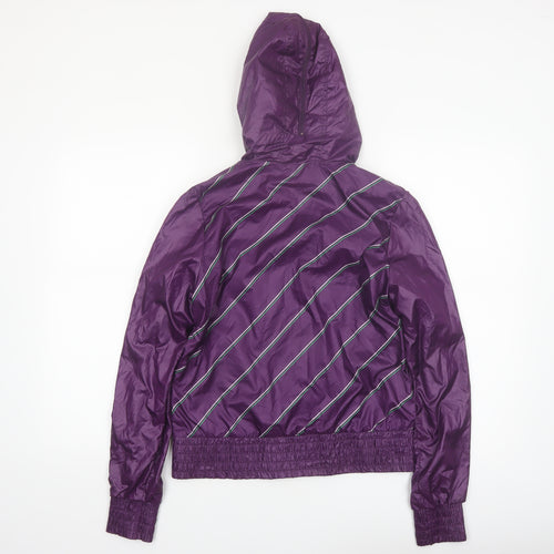 Puma Women's Purple Hooded Windbreaker Jacket Size 12