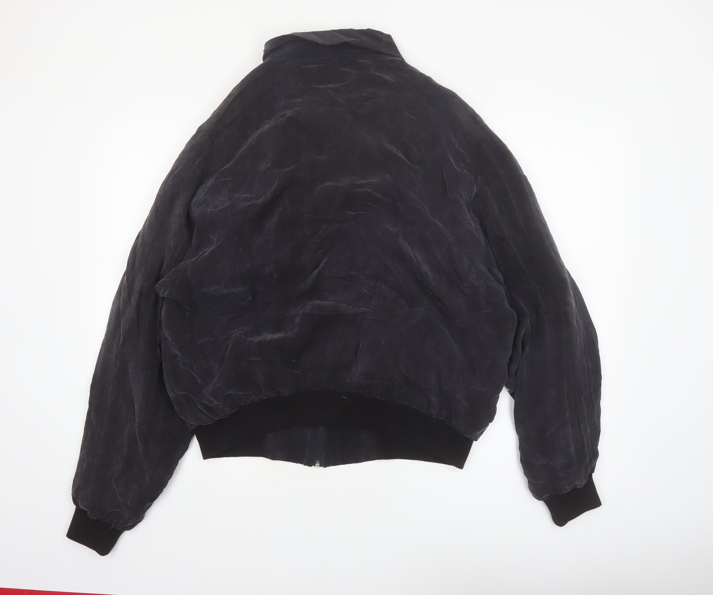 Alan Stuart Womens Black Suede Bomber Jacket L Vintage Classic Style