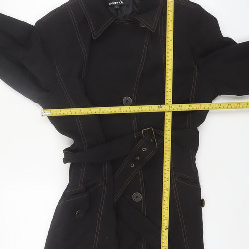 Jones New York Women's Black Size 10 Belted Trench Coat