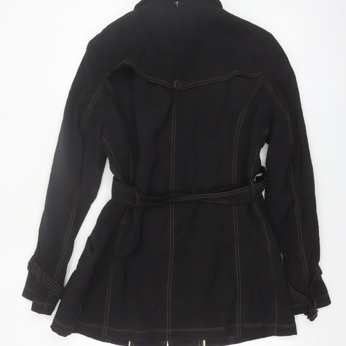 Jones New York Women's Black Size 10 Belted Trench Coat