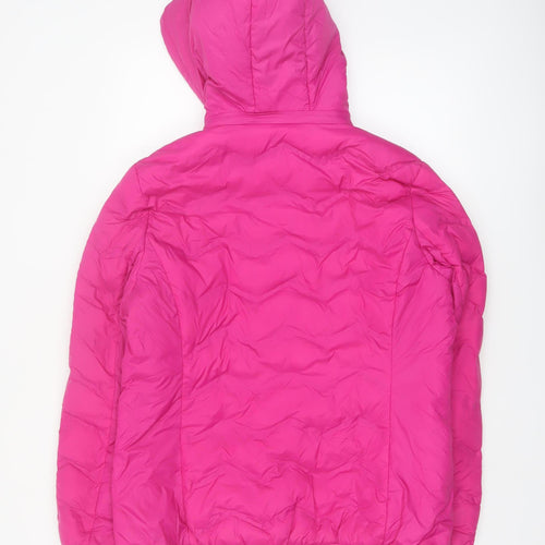 Time and Tru Women’s Pink Hooded Puffer Jacket Size L 12-14