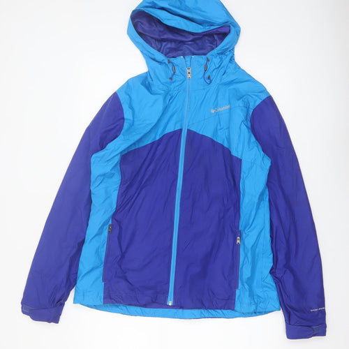 Columbia Women's Blue Waterproof Hooded Windbreaker Jacket XL