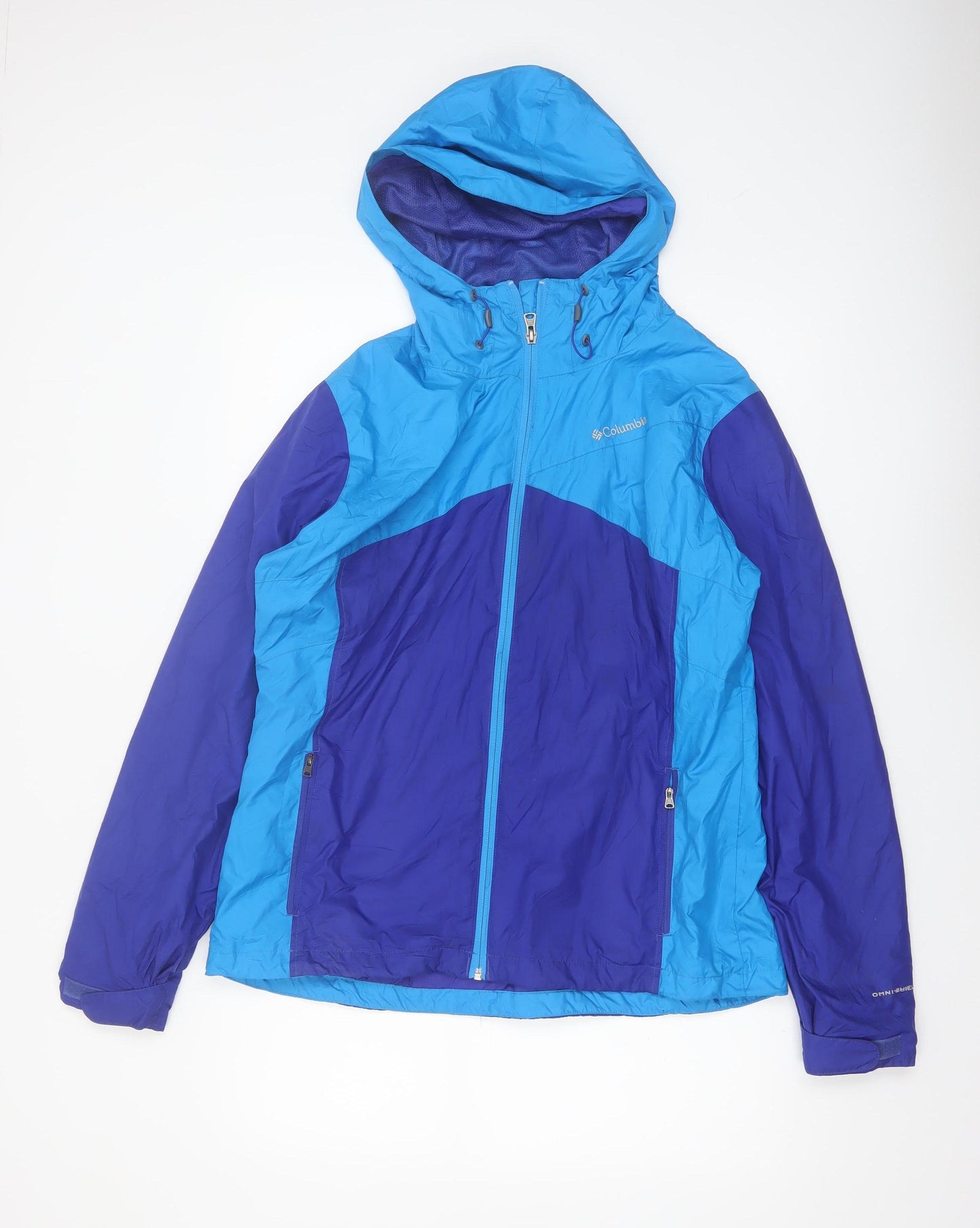 Columbia Women's Blue Waterproof Hooded Windbreaker Jacket XL