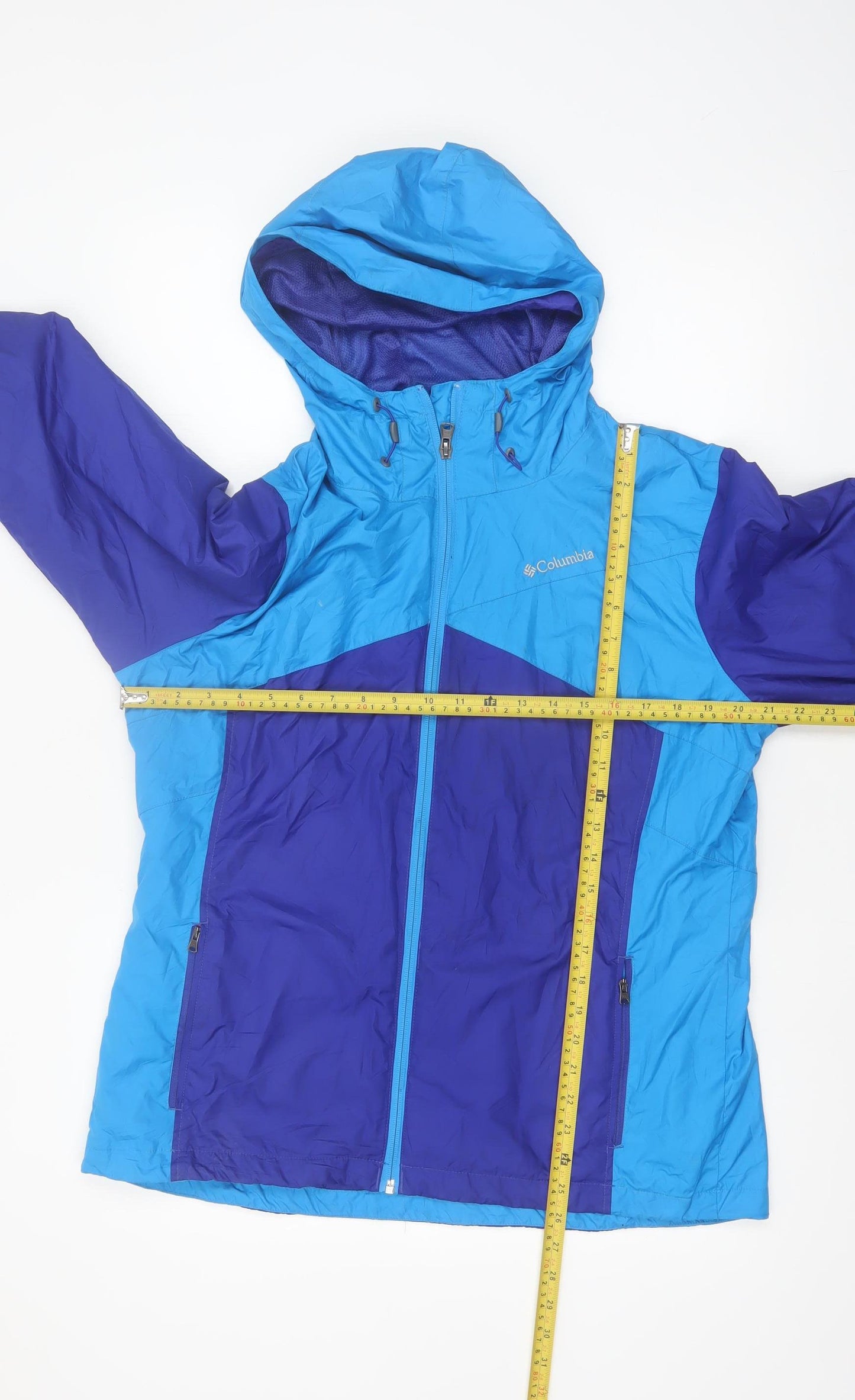 Columbia Women's Blue Waterproof Hooded Windbreaker Jacket XL