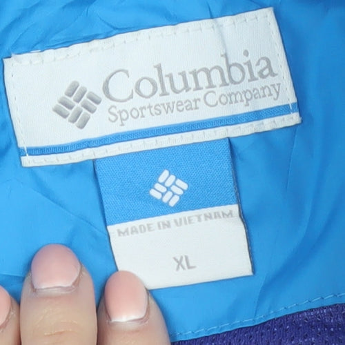 Columbia Women's Blue Waterproof Hooded Windbreaker Jacket XL