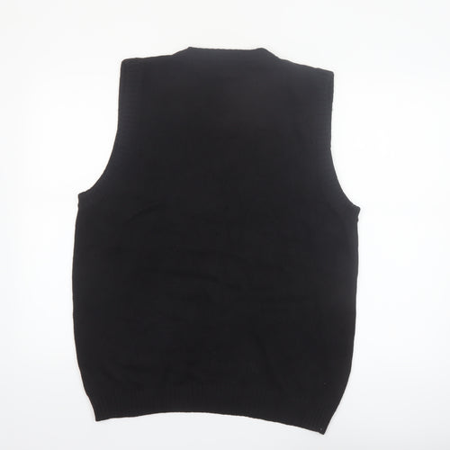 Bill Blass Men's Black XL Cotton V-Neck Sleeveless Knit Vest