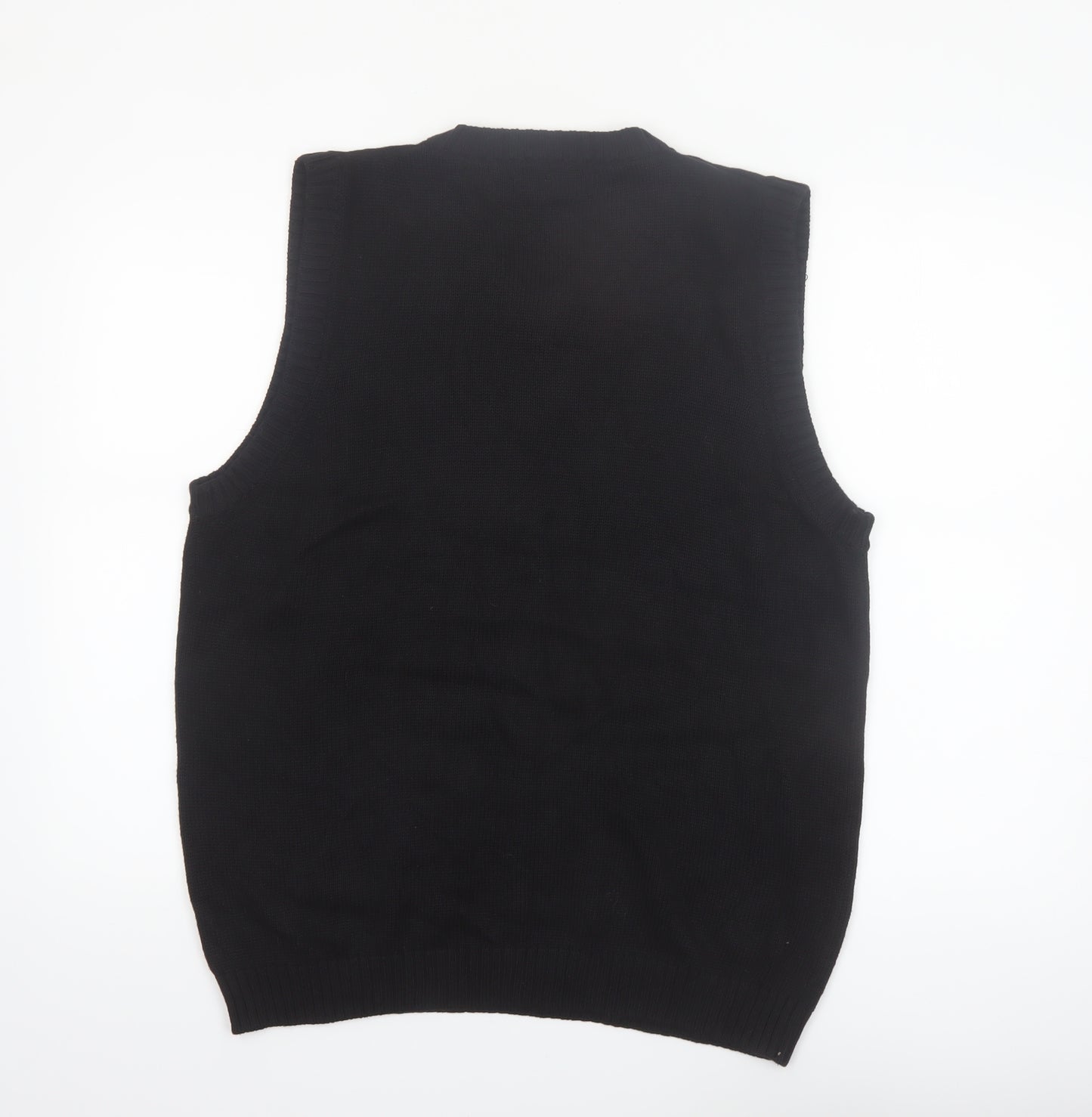 Bill Blass Men's Black XL Cotton V-Neck Sleeveless Knit Vest