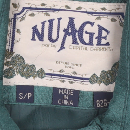 Nuage Women's Green Hooded Mid-Length Rain Coat Size S