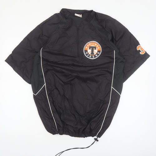 Rawlings Men's Black S Track Jacket Baseball Short Sleeve 1/4 Zip