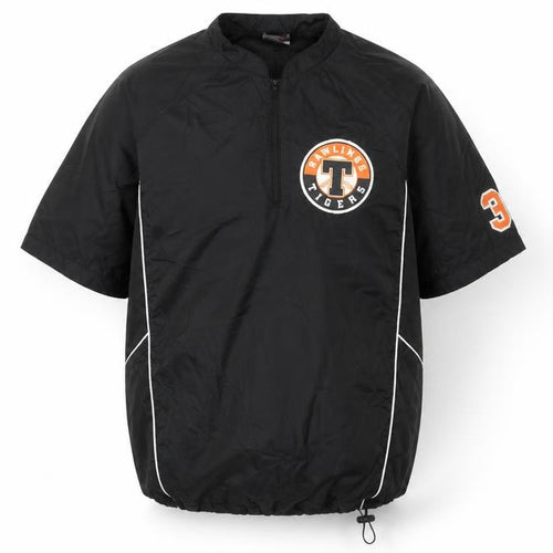 Rawlings Men's Black S Track Jacket Baseball Short Sleeve 1/4 Zip