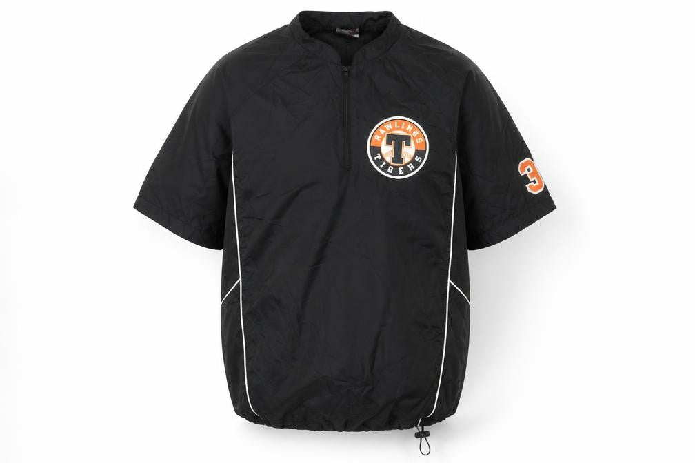 Rawlings Men's Black S Track Jacket Baseball Short Sleeve 1/4 Zip