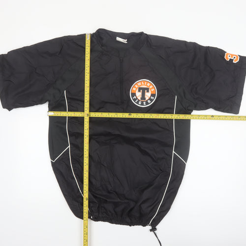 Rawlings Men's Black S Track Jacket Baseball Short Sleeve 1/4 Zip