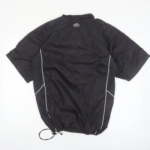 Rawlings Men's Black S Track Jacket Baseball Short Sleeve 1/4 Zip