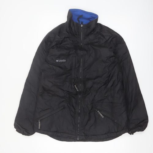 Columbia Women Black M Puffer Jacket Winter Fleece Lined Outdoor