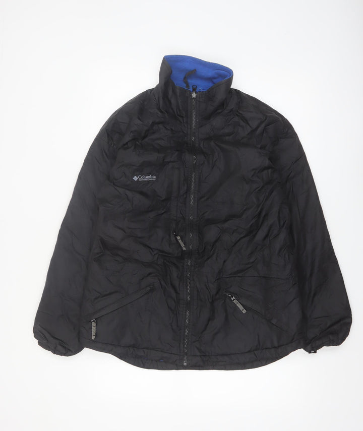 Columbia Women Black M Puffer Jacket Winter Fleece Lined Outdoor