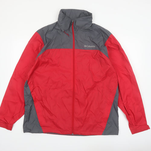 Columbia Men's Red Windbreaker Jacket L Lightweight Outdoor