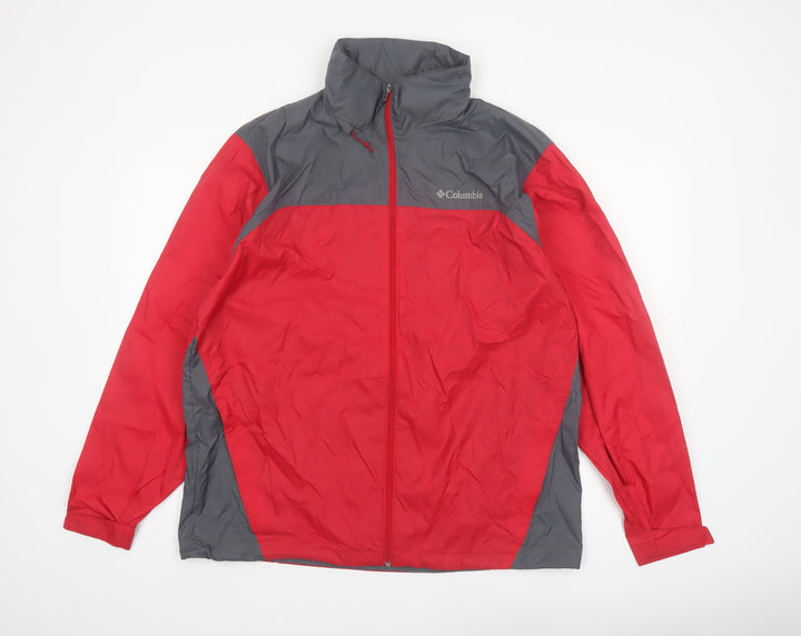 Columbia Men's Red Windbreaker Jacket L Lightweight Outdoor