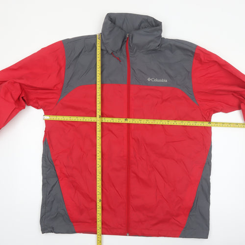 Columbia Men's Red Windbreaker Jacket L Lightweight Outdoor