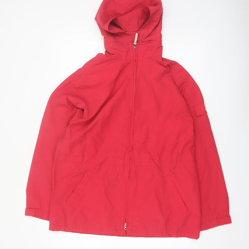 Cherokee Women Red Hooded Anorak Jacket L Lightweight Casual