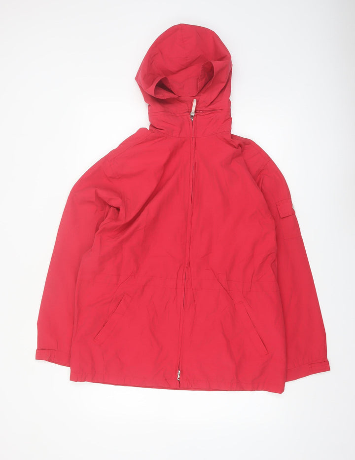 Cherokee Women Red Hooded Anorak Jacket L Lightweight Casual