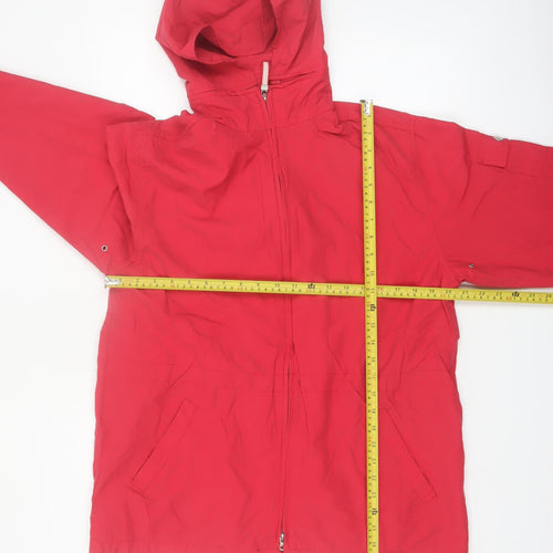 Cherokee Women Red Hooded Anorak Jacket L Lightweight Casual
