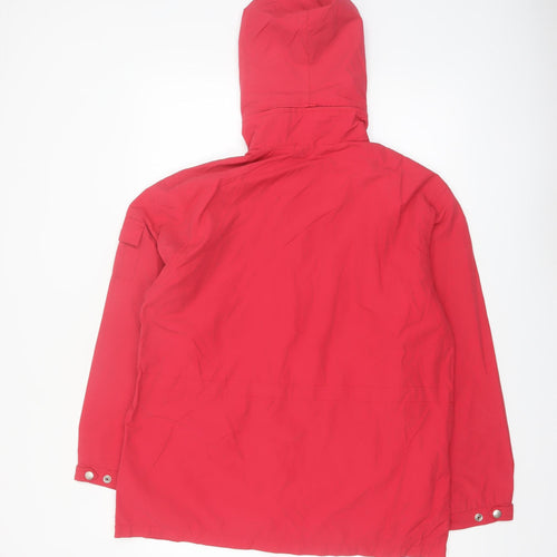 Cherokee Women Red Hooded Anorak Jacket L Lightweight Casual