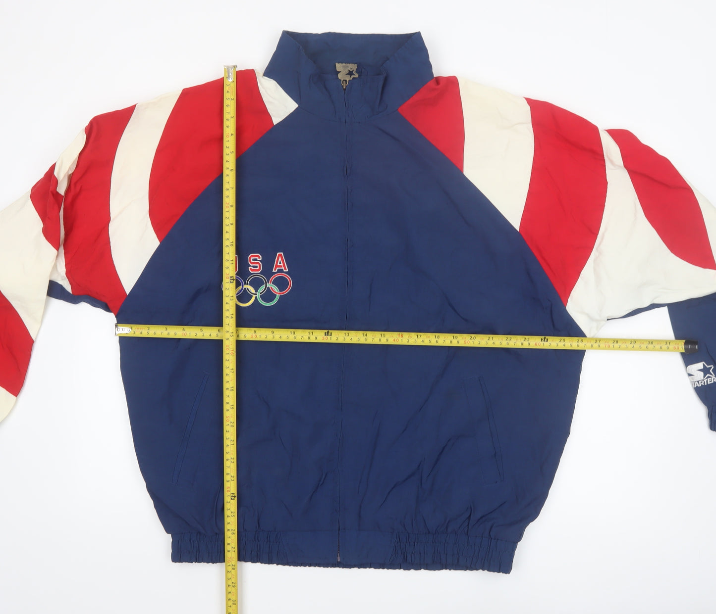 Starter Men’s Multicoloured USA Olympic Windbreaker Jacket L Nylon
