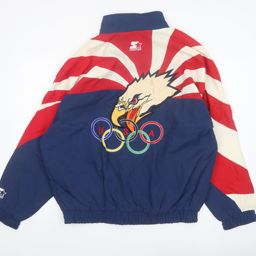 Starter Men’s Multicoloured USA Olympic Windbreaker Jacket L Nylon