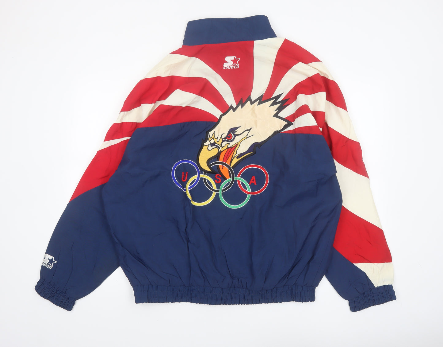 Starter Men’s Multicoloured USA Olympic Windbreaker Jacket L Nylon