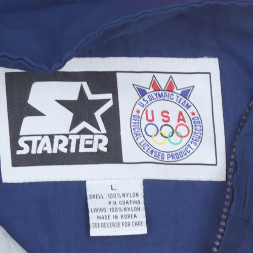Starter Men’s Multicoloured USA Olympic Windbreaker Jacket L Nylon