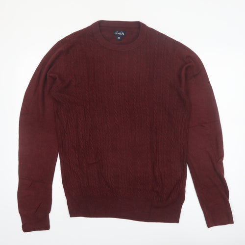 Arnold Palmer Men's Red Cable-Knit Acrylic Pullover Jumper M