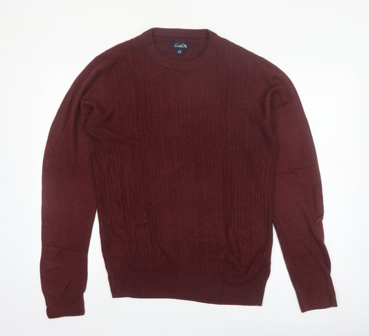 Arnold Palmer Men's Red Cable-Knit Acrylic Pullover Jumper M