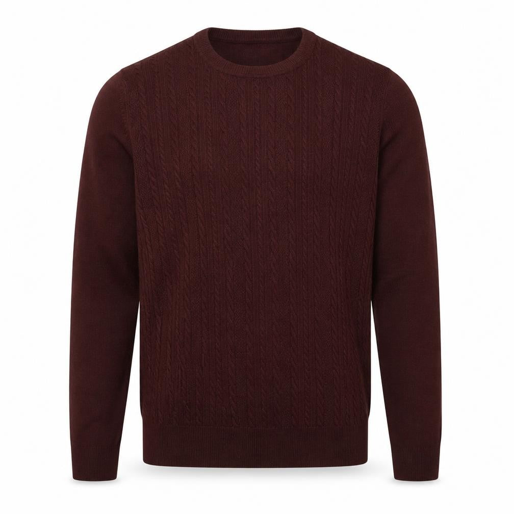 Front view of Arnold Palmer Men's Red Cable-Knit Acrylic jumper M