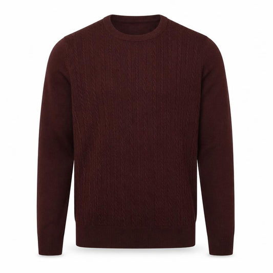 Front view of Arnold Palmer Men's Red Cable-Knit Acrylic jumper M