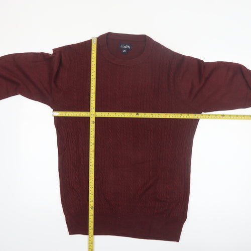 Arnold Palmer Men's Red Cable-Knit Acrylic Pullover Jumper M