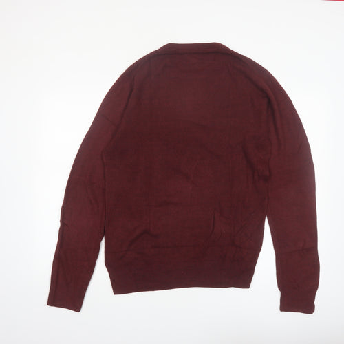 Arnold Palmer Men's Red Cable-Knit Acrylic Pullover Jumper M