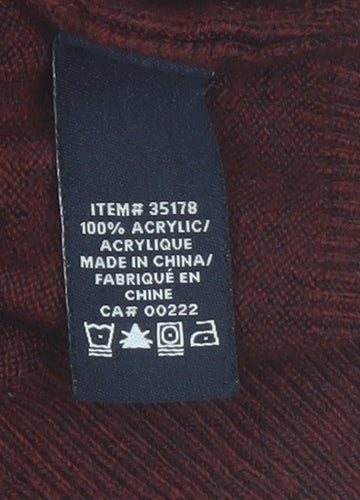 Arnold Palmer Men's Red Cable-Knit Acrylic Pullover Jumper M