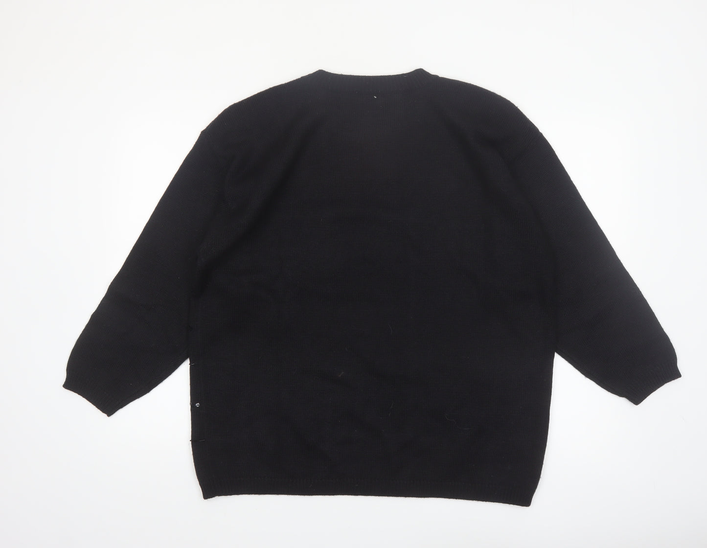 Leslie Fay Women’s Black Sequin Knit Pullover Jumper Size S