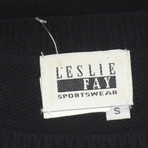 Leslie Fay Women’s Black Sequin Knit Pullover Jumper Size S