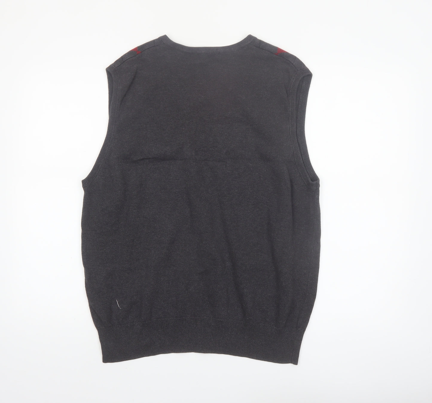 Britches Men's Grey Argyle V-Neck Cotton Jumper Vest L