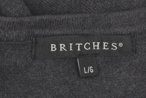 Britches Men's Grey Argyle V-Neck Cotton Jumper Vest L