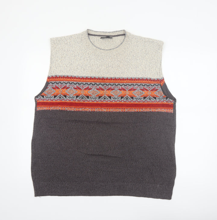 Pierre Cardin Men’s Multicoloured Fair Isle Wool Vest L