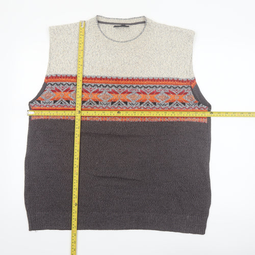 Pierre Cardin Men’s Multicoloured Fair Isle Wool Vest L