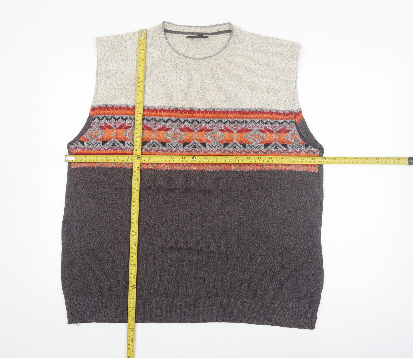 Pierre Cardin Men’s Multicoloured Fair Isle Wool Vest L